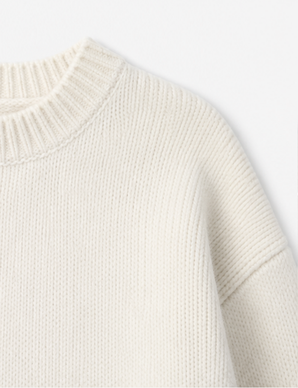 Ladies Crew Neck Cropped Knit Sweater