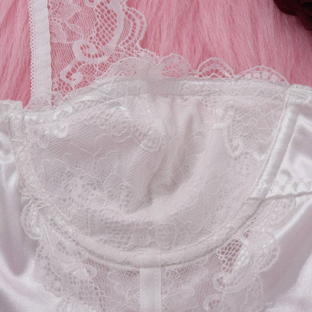 Lace Patchwork Chest Wrap Chemise Set