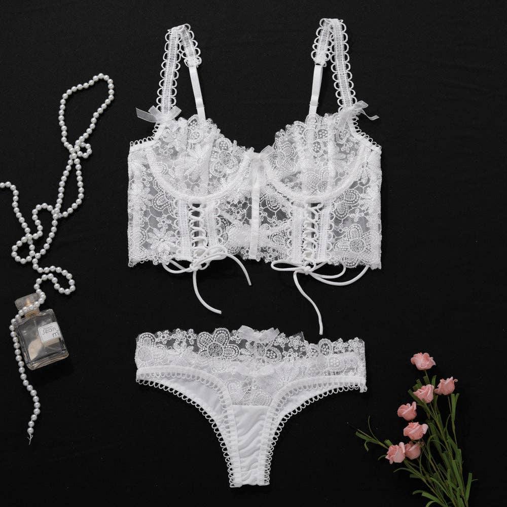Lace Stitching Sexy 2PCS Lingerie Set