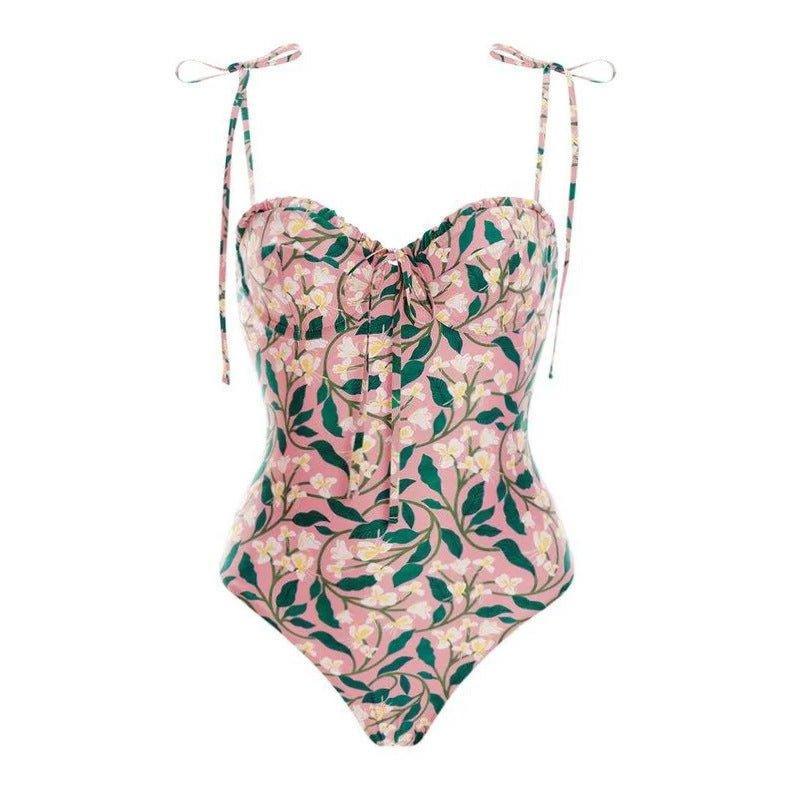 Ladies 3-Piece Floral Print Bikini Swimsuits with Cover Up Y129