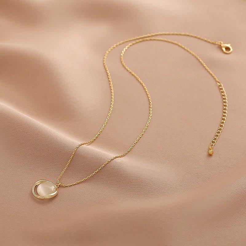 Ladies Chic Transparent Oval Pendent Necklace SKAJ020