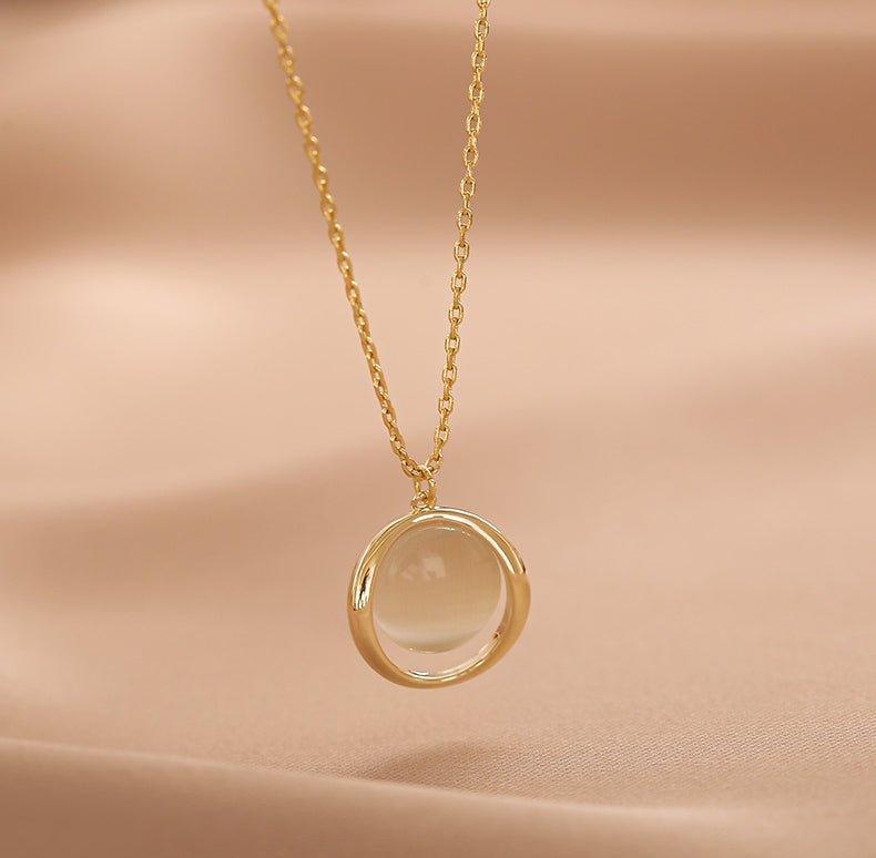 Ladies Chic Transparent Oval Pendent Necklace SKAJ020