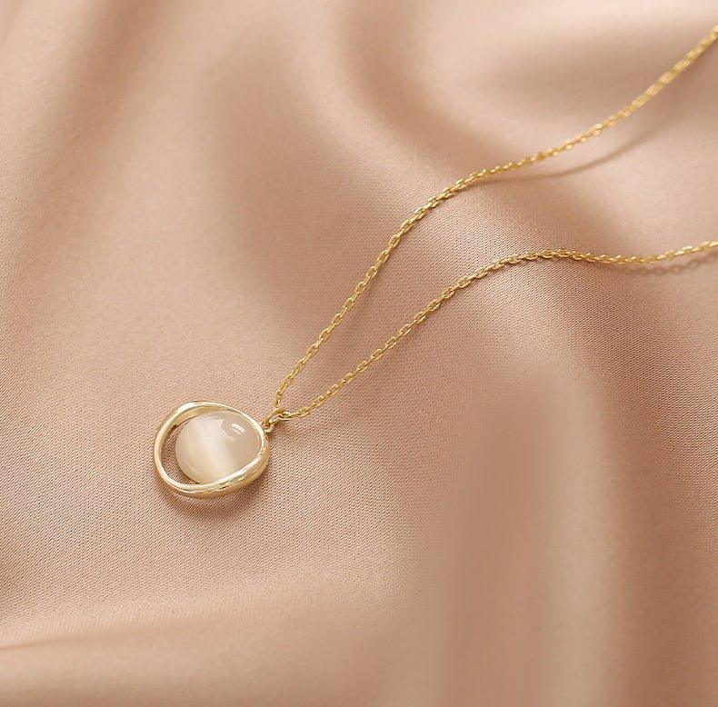 Ladies Chic Transparent Oval Pendent Necklace SKAJ020