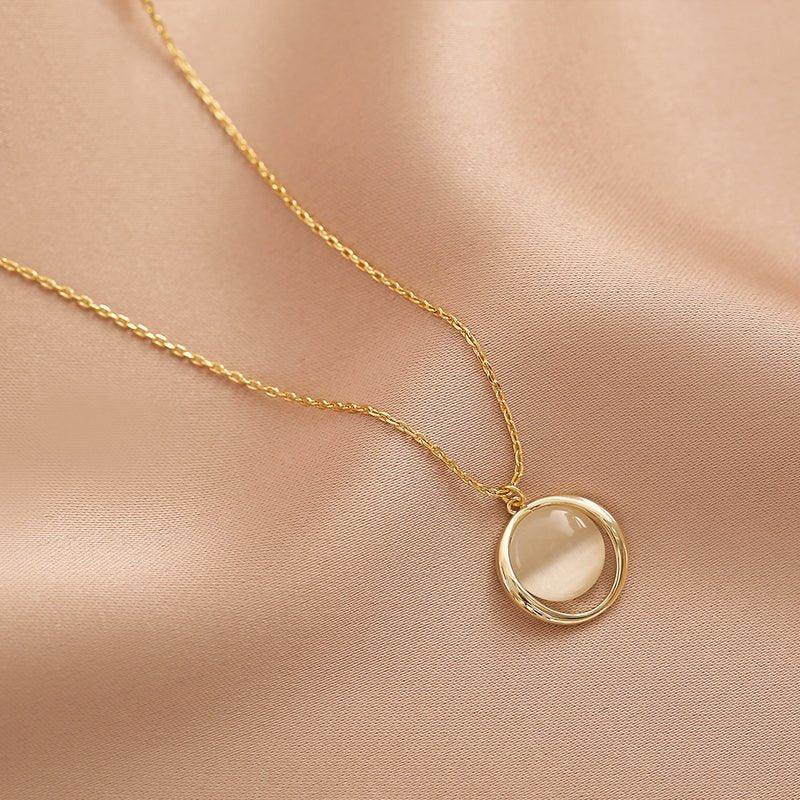 Ladies Chic Transparent Oval Pendent Necklace SKAJ020