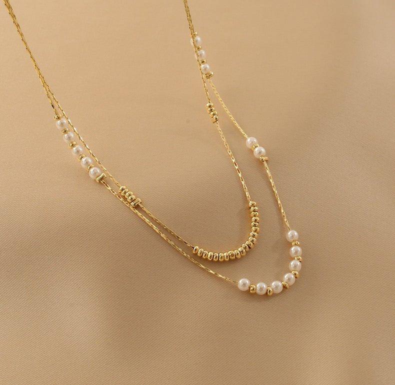 Ladies Elegant White Beads Necklace SKAJ021