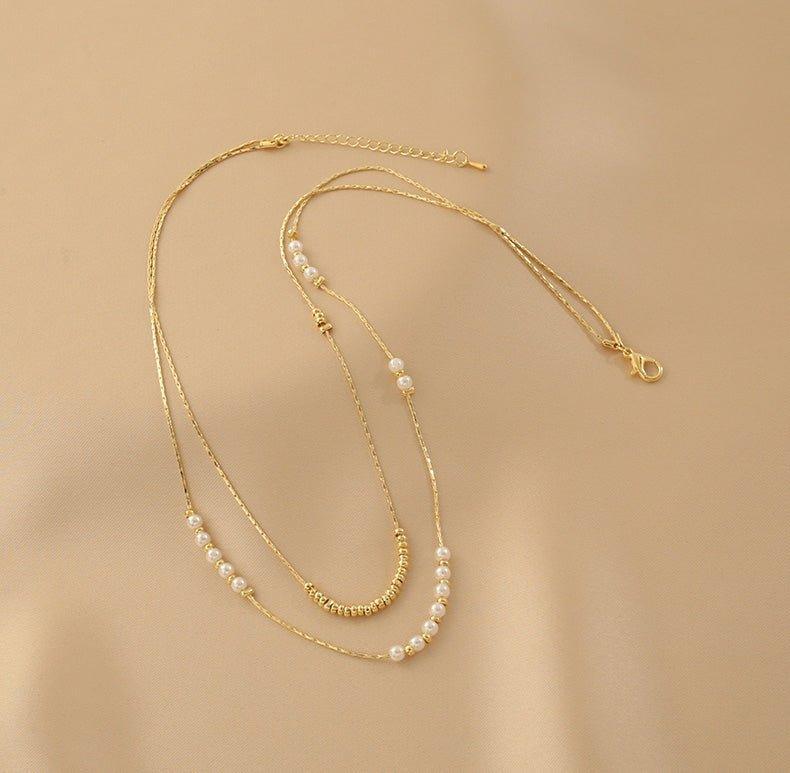 Ladies Elegant White Beads Necklace SKAJ021