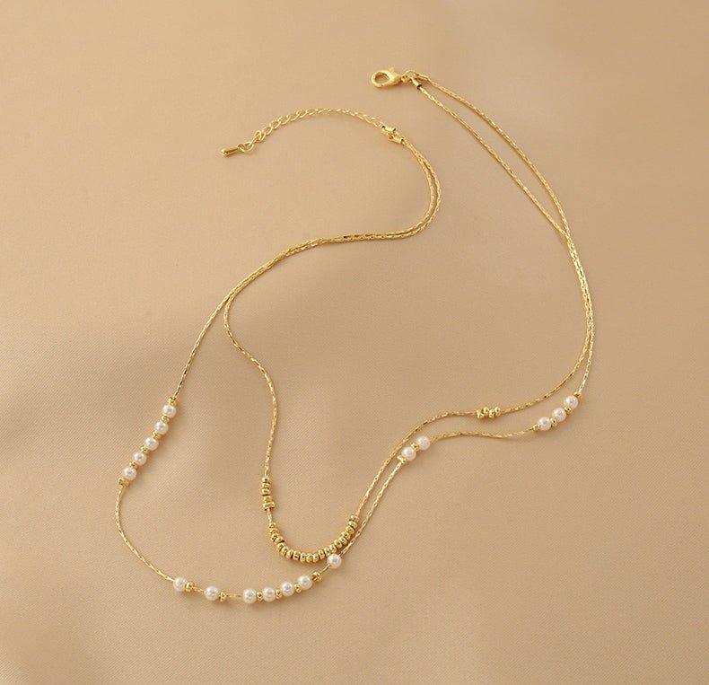 Ladies Elegant White Beads Necklace SKAJ021