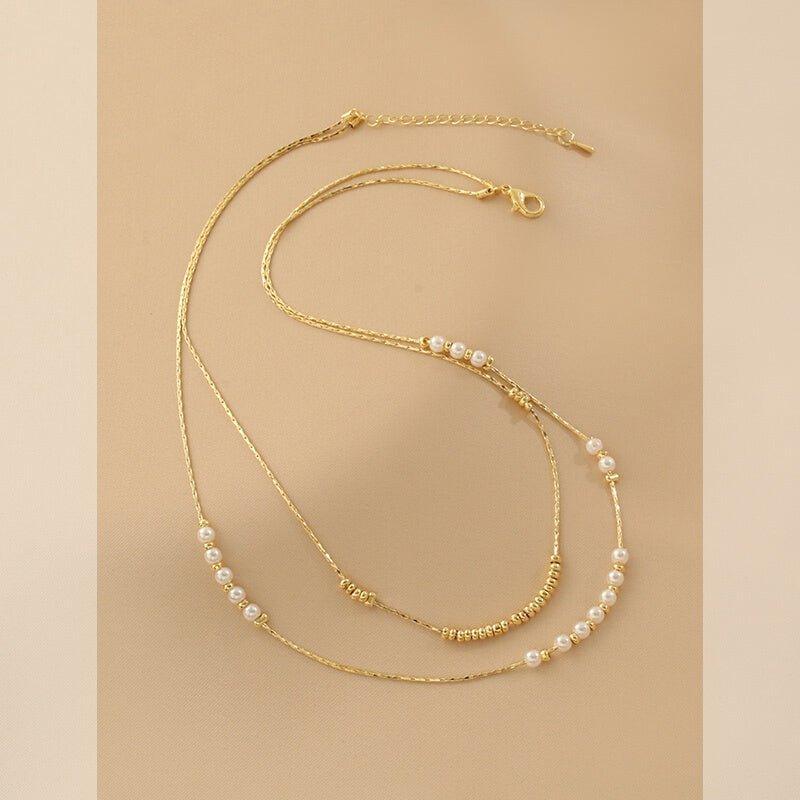 Ladies Elegant White Beads Necklace SKAJ021