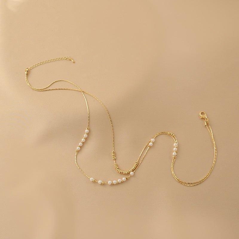 Ladies Elegant White Beads Necklace SKAJ021