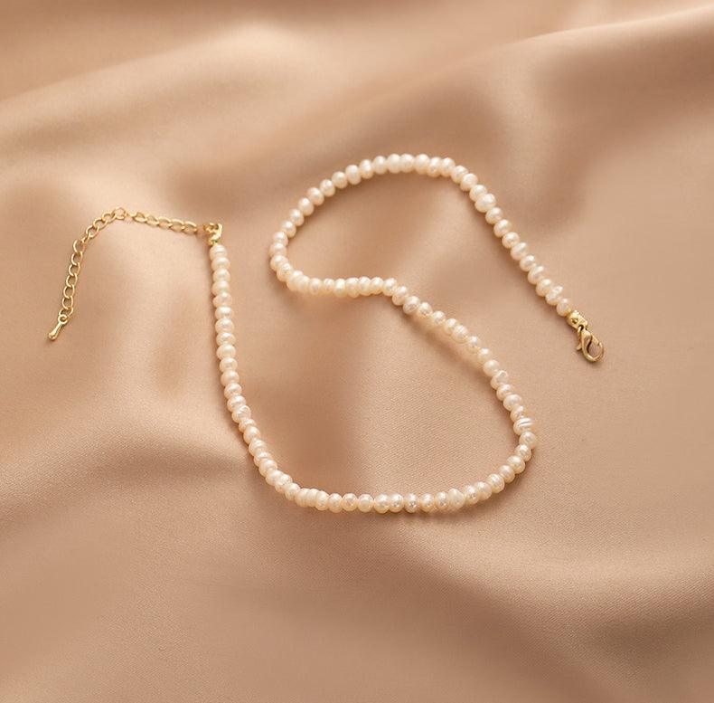 Ladies Fake Pearl Beads Circle Disc Pendent Necklace Set SKAJ010