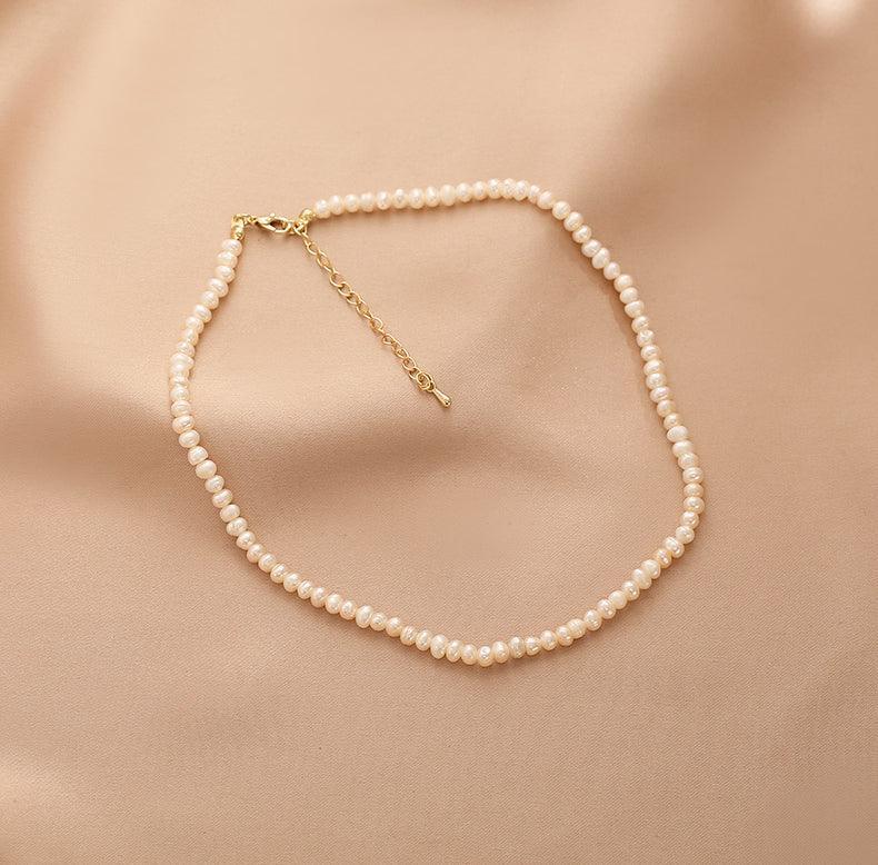 Ladies Fake Pearl Beads Circle Disc Pendent Necklace Set SKAJ010