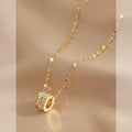 Ladies Golden Disc Necklace SKAJ038