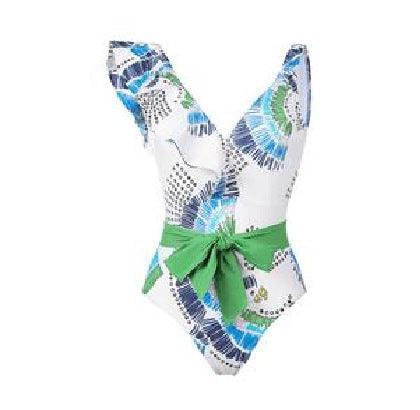 Ladies Ruffles One Piece Swimwear with Skirt Cover Y100