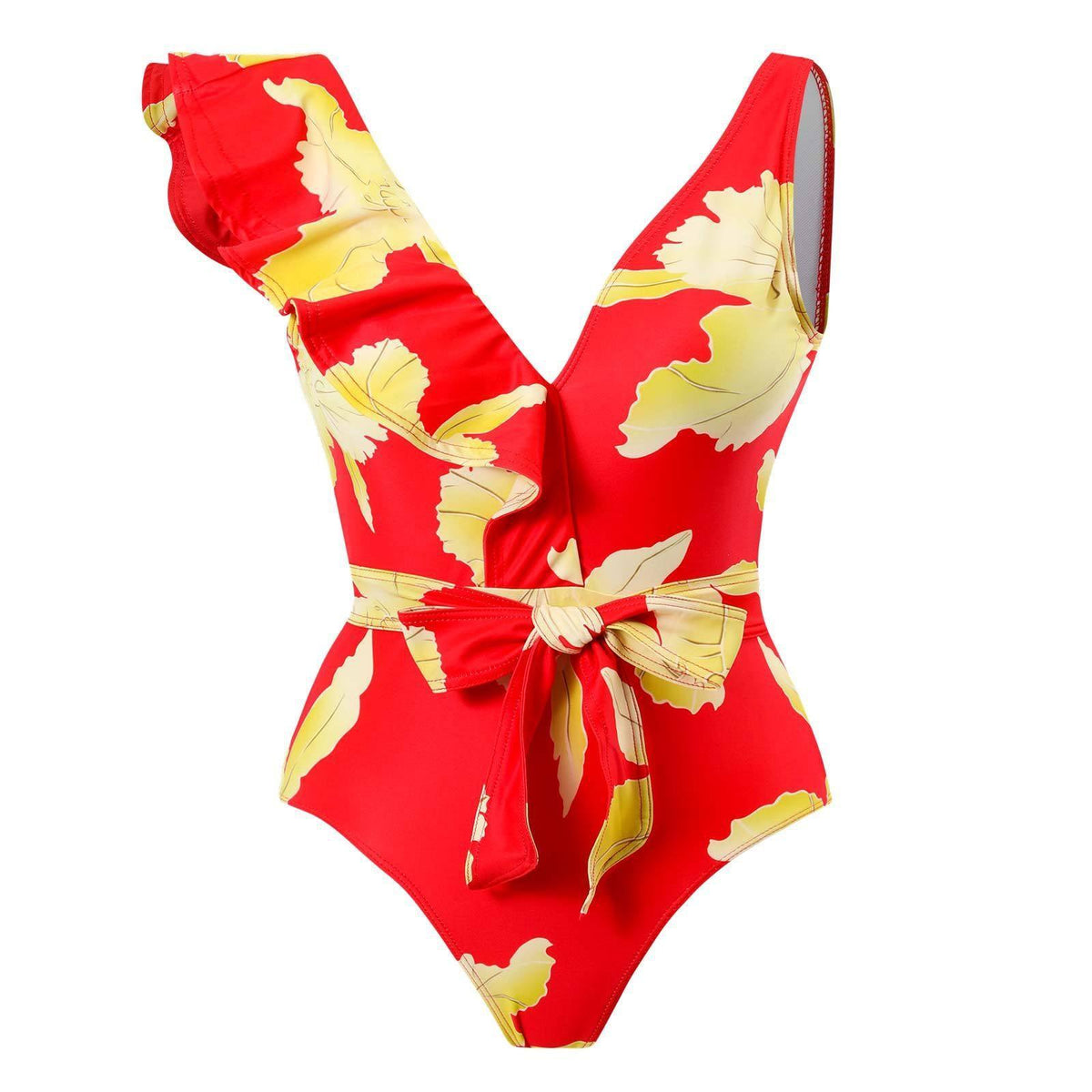 Ladies Ruffles One Piece Swimwear with Skirt Cover Y100