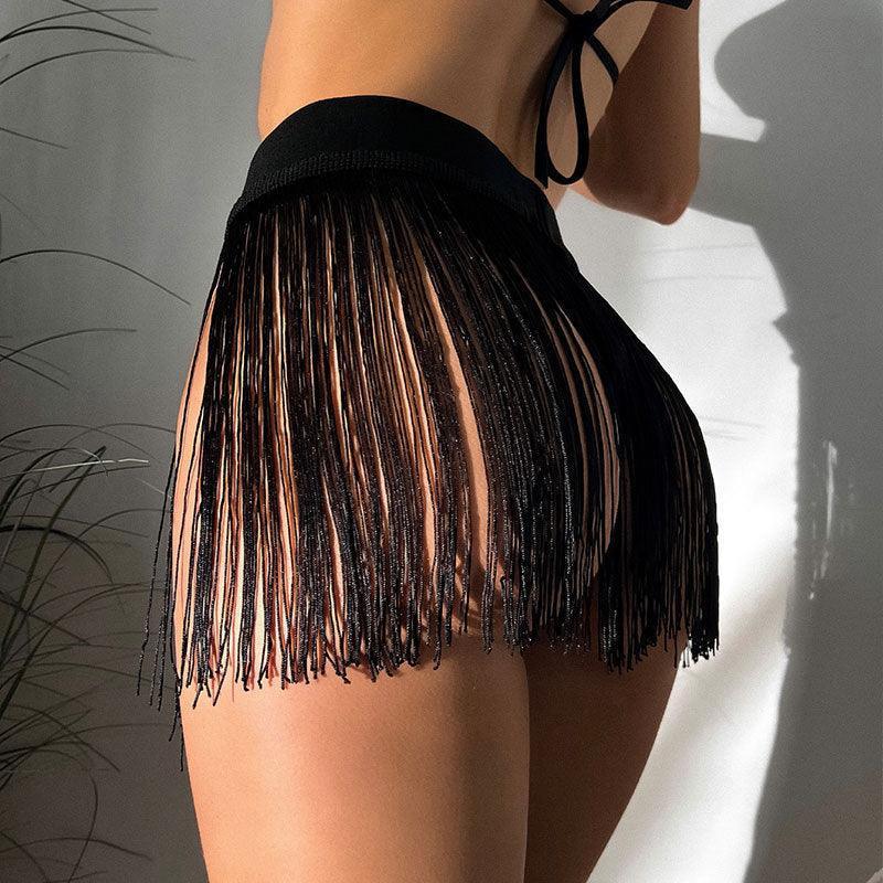 Ladies See Sheer Solid Color Tassel Covers GZZK449