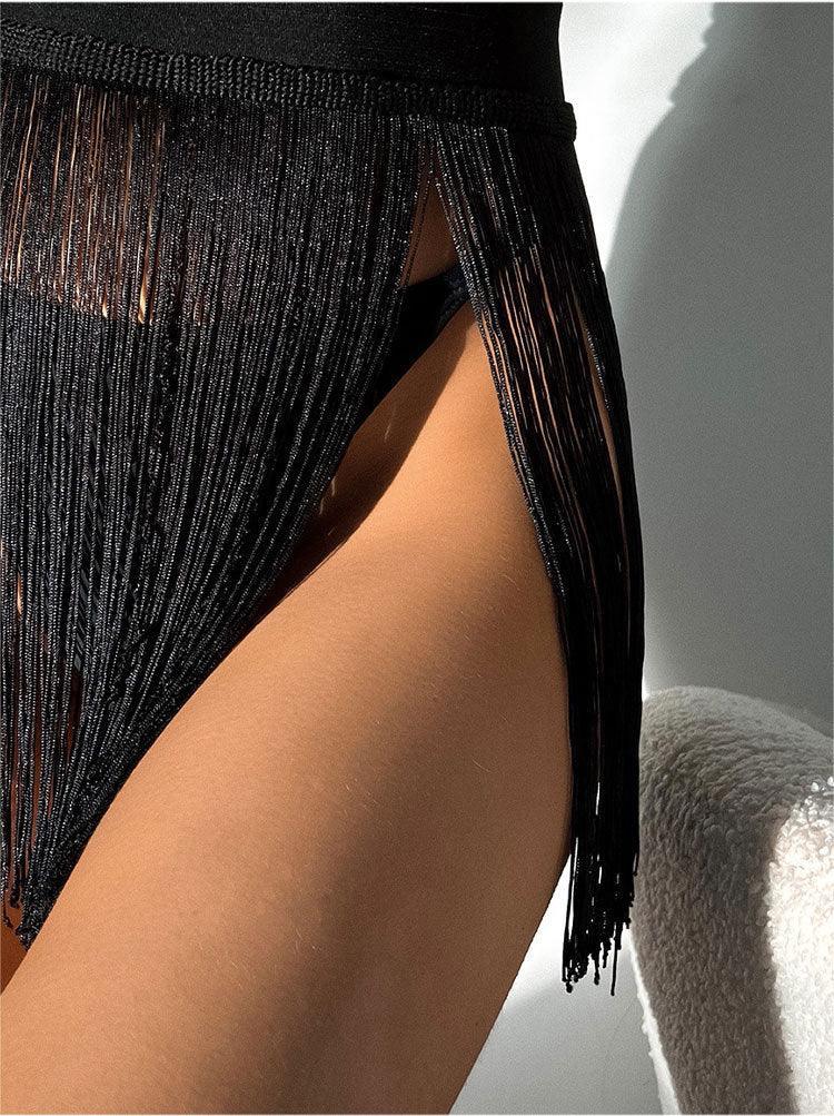 Ladies See Sheer Solid Color Tassel Covers GZZK449