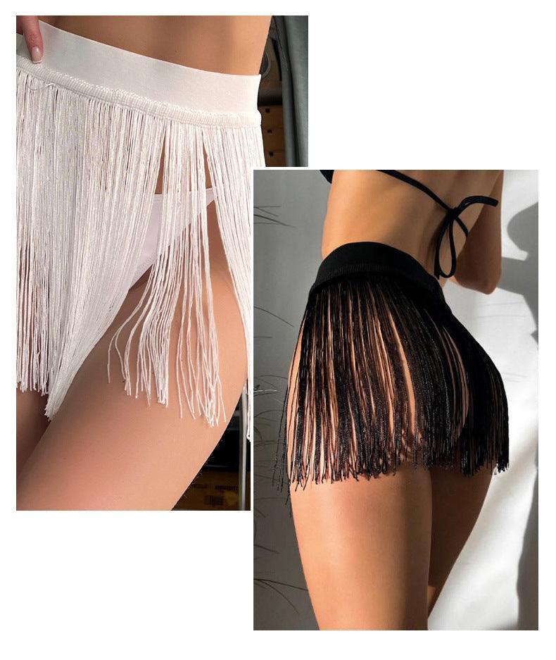 Ladies See Sheer Solid Color Tassel Covers GZZK449