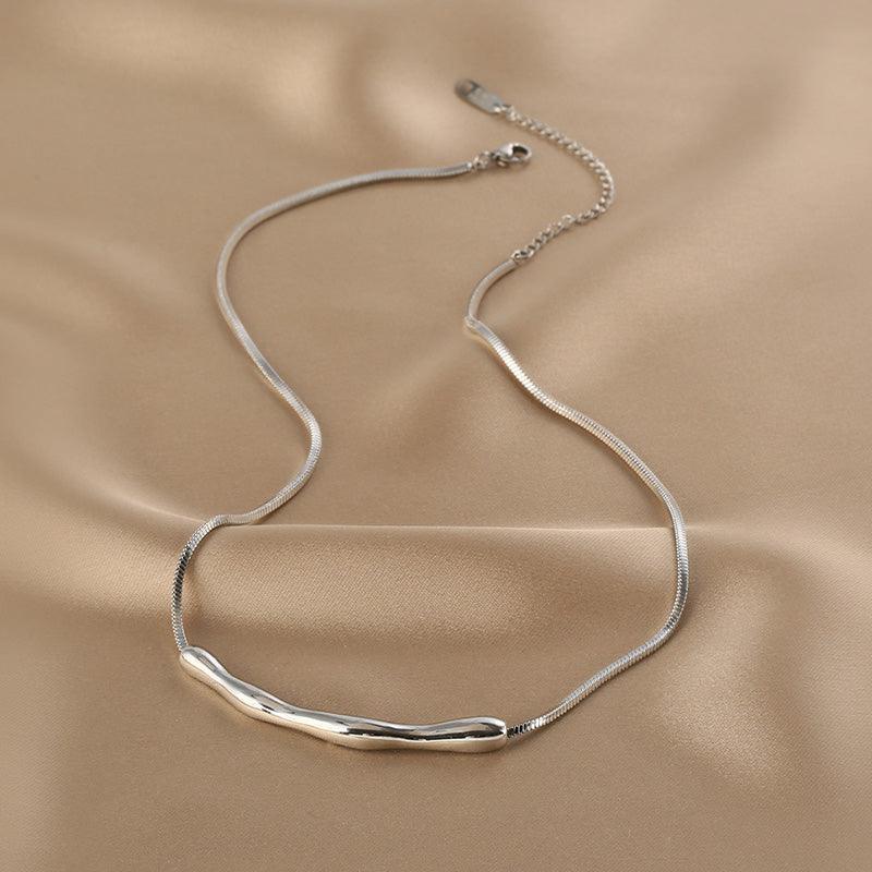 Ladies Silver Plated Snake Chain Necklace SKAJ014