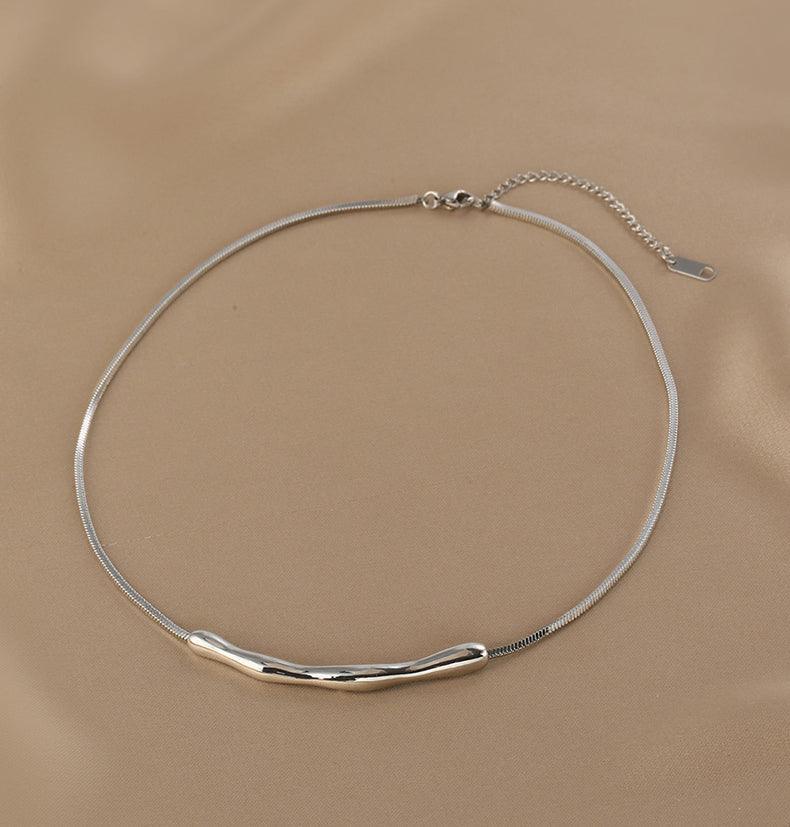 Ladies Silver Plated Snake Chain Necklace SKAJ014