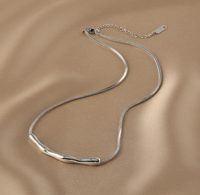 Ladies Silver Plated Snake Chain Necklace SKAJ014