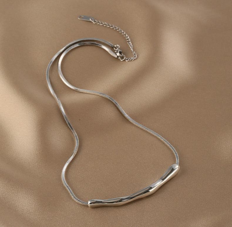 Ladies Silver Plated Snake Chain Necklace SKAJ014