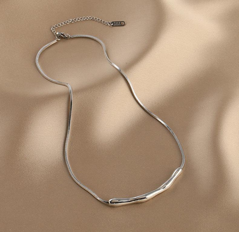 Ladies Silver Plated Snake Chain Necklace SKAJ014