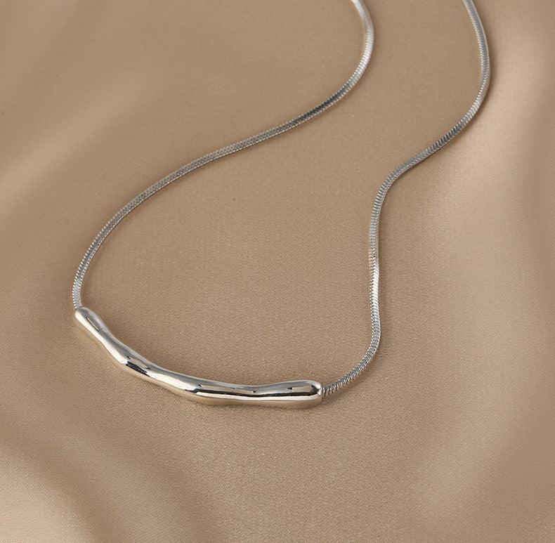 Ladies Silver Plated Snake Chain Necklace SKAJ014