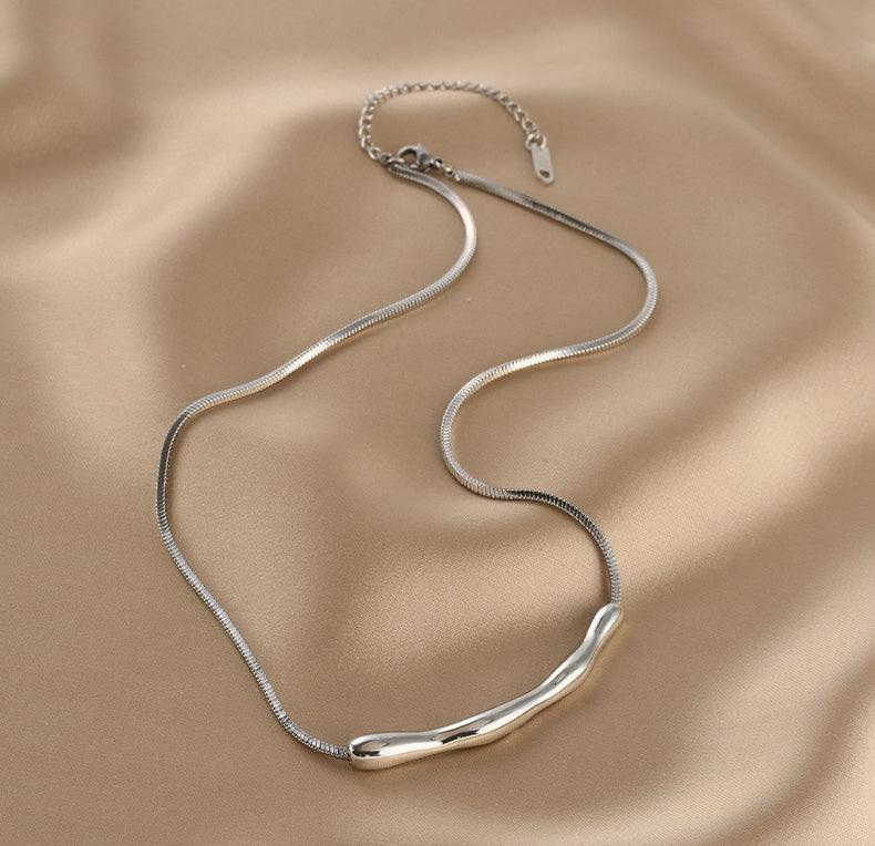 Ladies Silver Plated Snake Chain Necklace SKAJ014