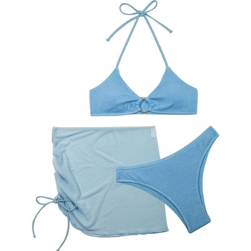 Ladies Solid Color Golden Circel 2PCS Bikini Set 2631