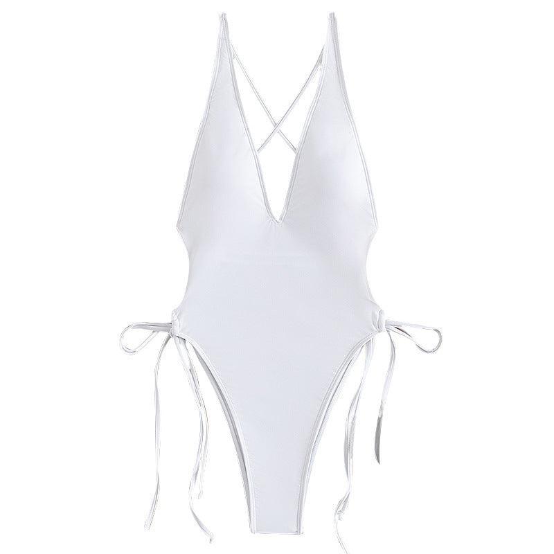 Ladies Solid Color Halter Neck Bikini Set RFD2109