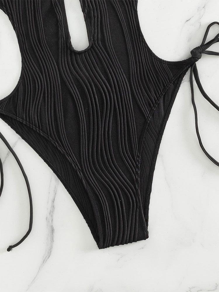 Ladies Solid Color Halter Neck Bikini Set RFD8298