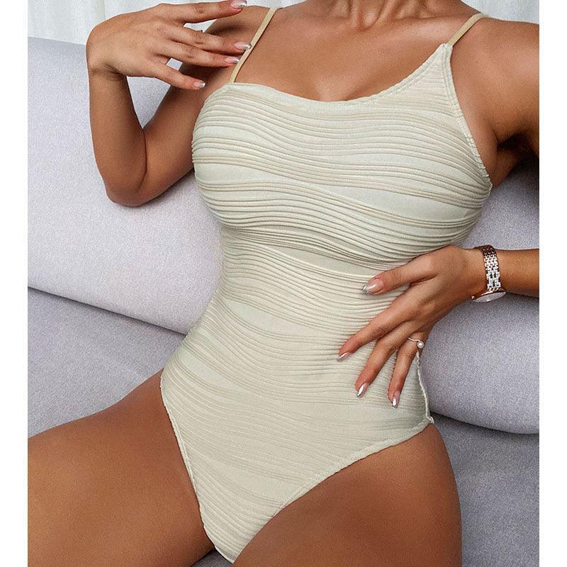 Ladies String Shoulder One Piece Swimwear RFD8128
