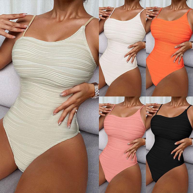 Ladies String Shoulder One Piece Swimwear RFD8128