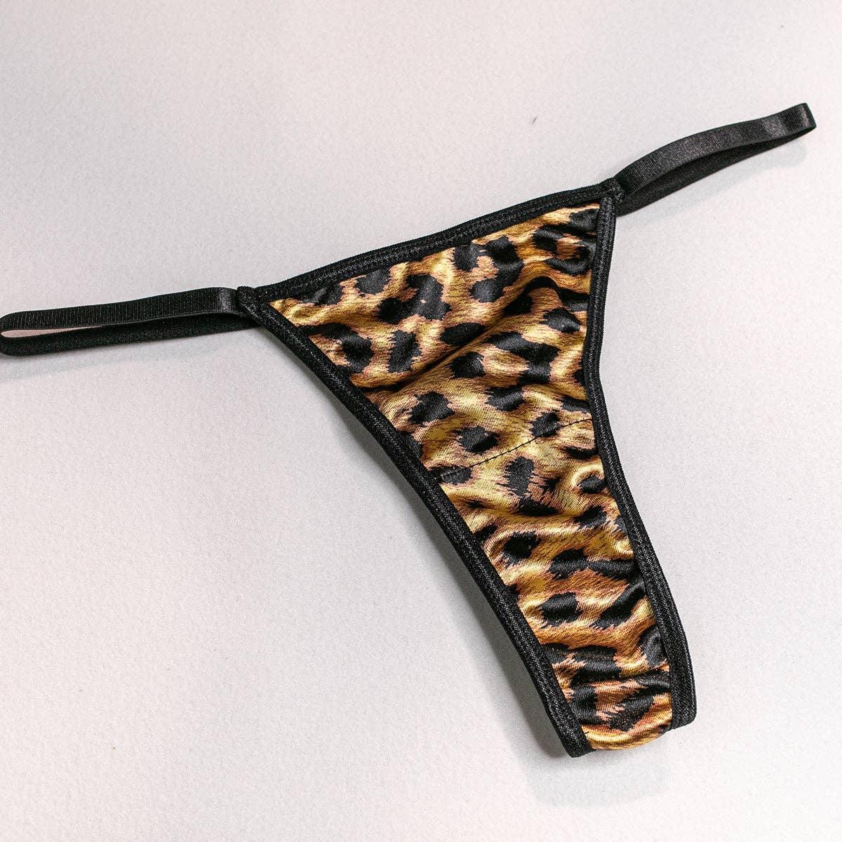 Leopard Print Sexy Lingerie Set with Garter Belt