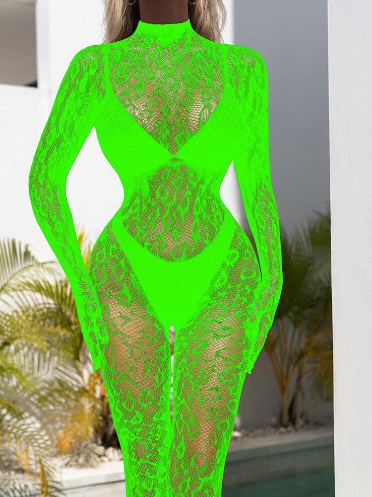 Leopard Slim-Fitting See Through Bodystocking