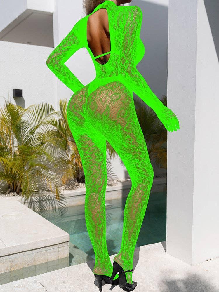 Leopard Slim-Fitting See Through Bodystocking