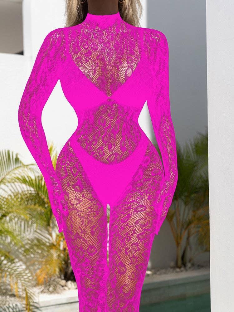 Leopard Slim-Fitting See Through Bodystocking