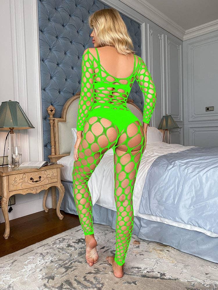 Long Sleeves Lingerie Set Fishnet Bodystocking