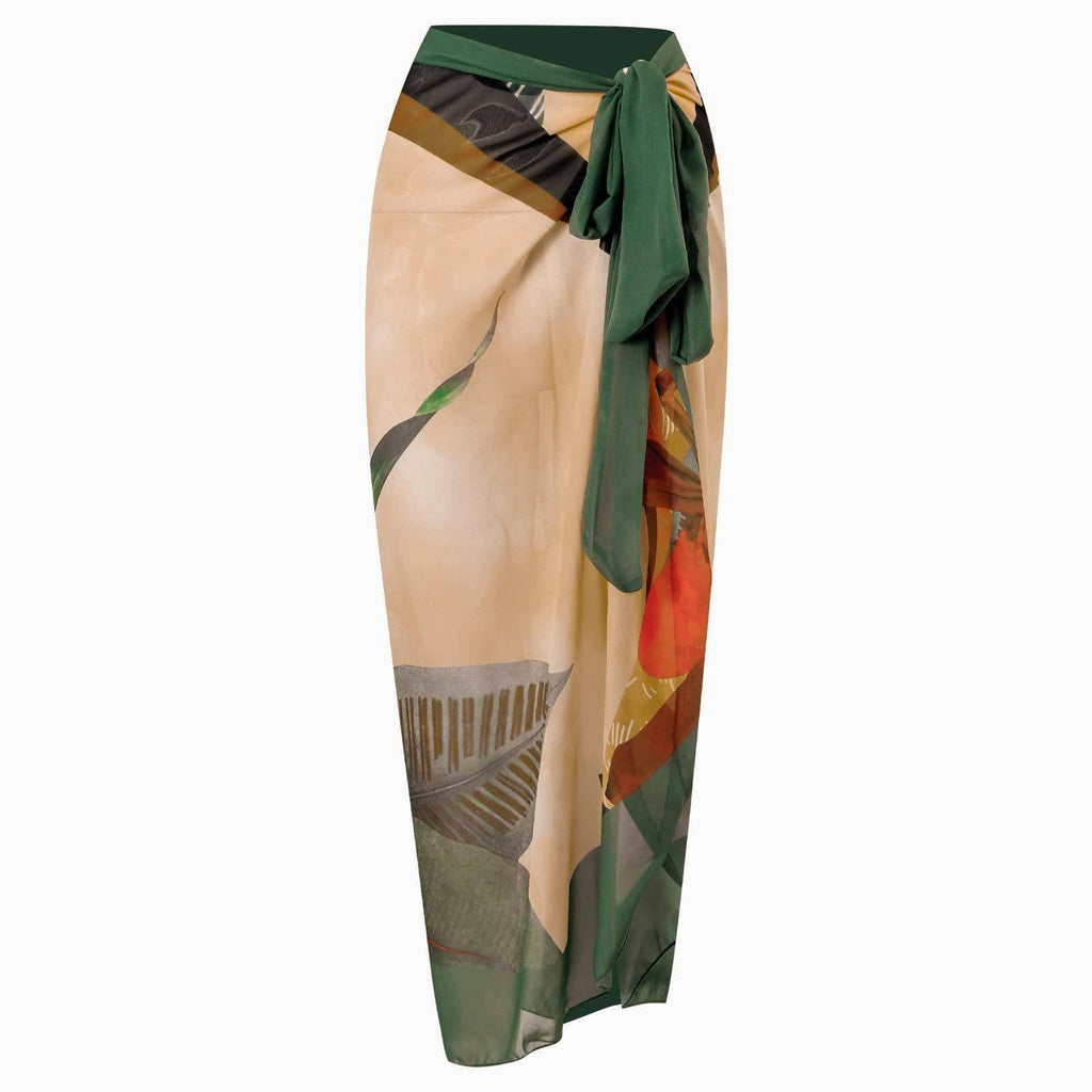 Multicolor Floral Print One Piece Swimweai with Cover