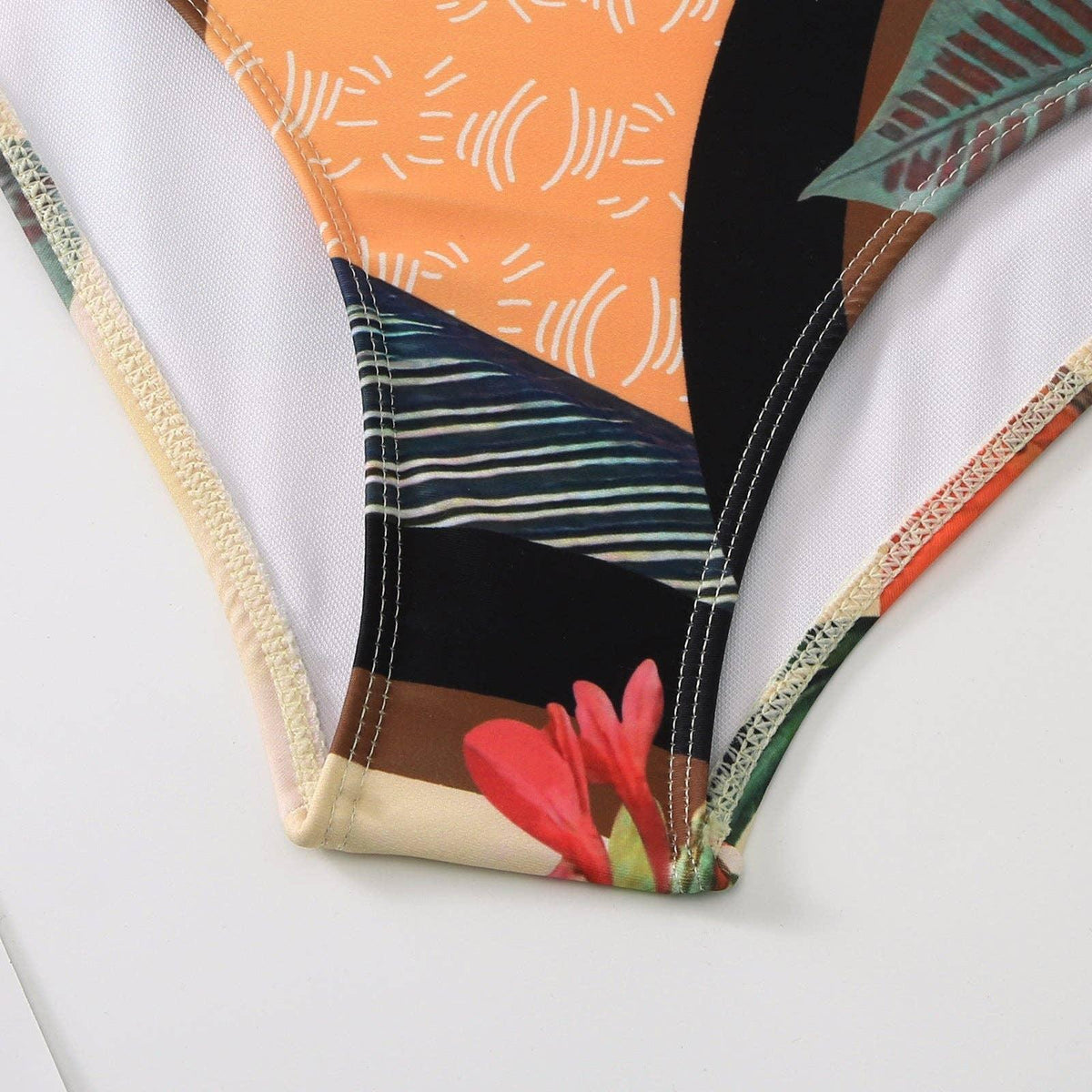 Multicolor Floral Print One Piece Swimweai with Cover