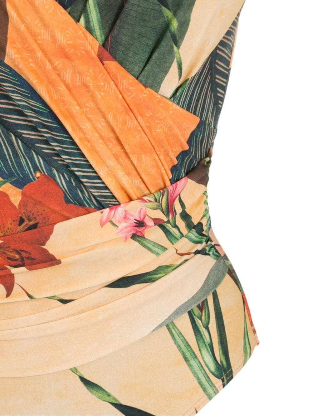 Open Back Wrap Front One Piece Swimsuit with Cover Up