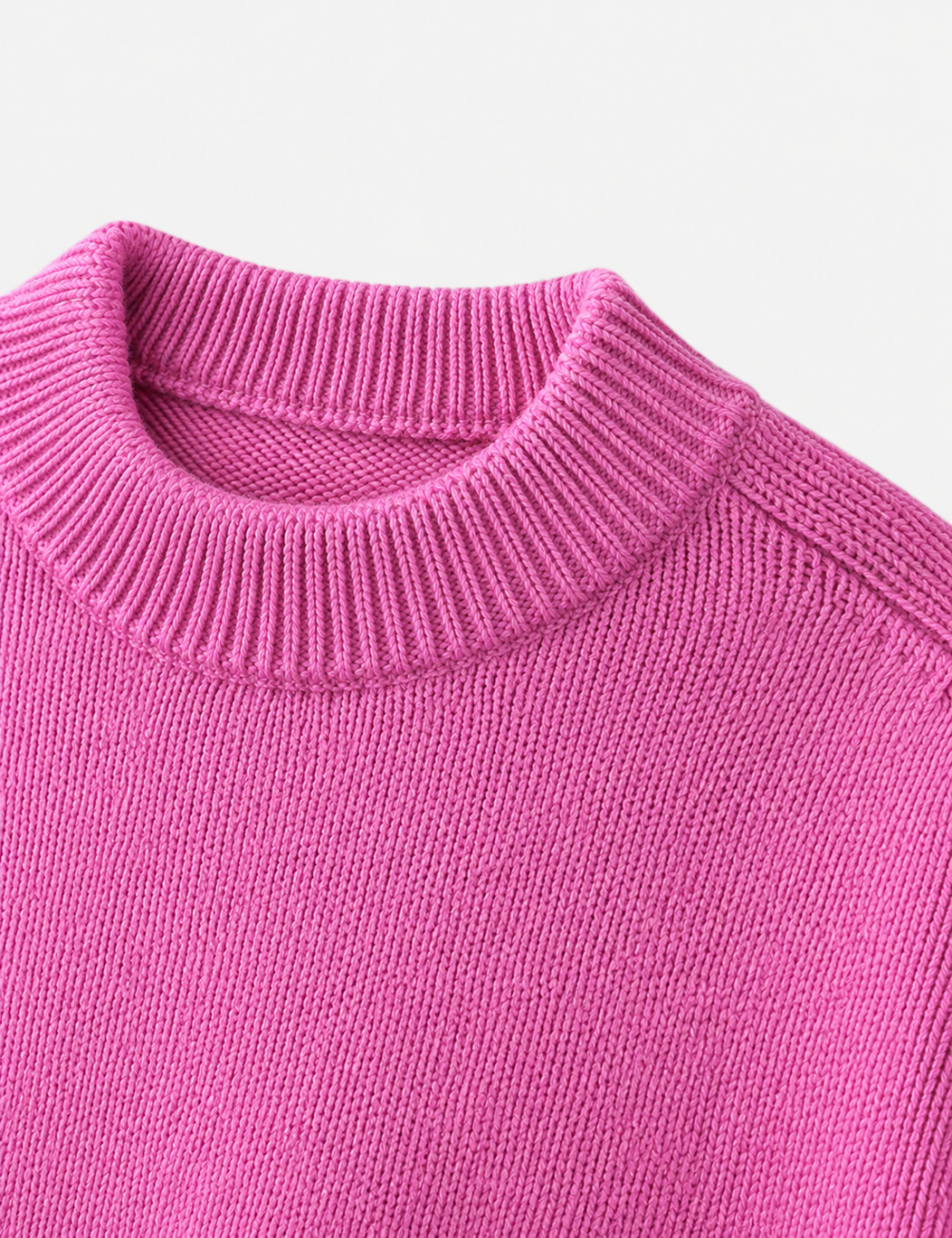 Ladies Crew Neck Cropped Knit Sweater
