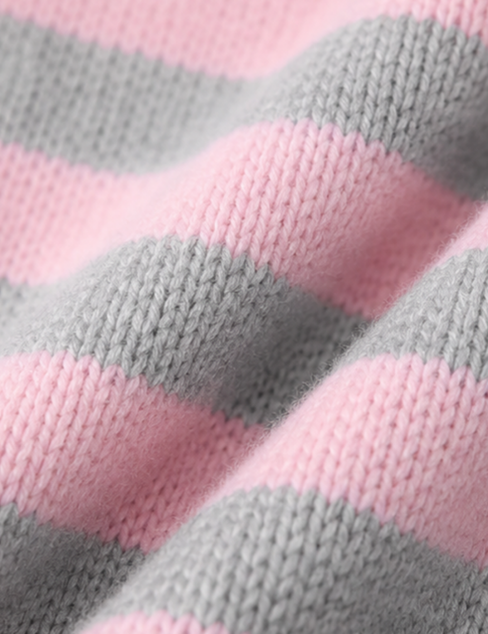 Ladies Horizontal Stripe Crew Neck Drop Shoulder Knit Sweater