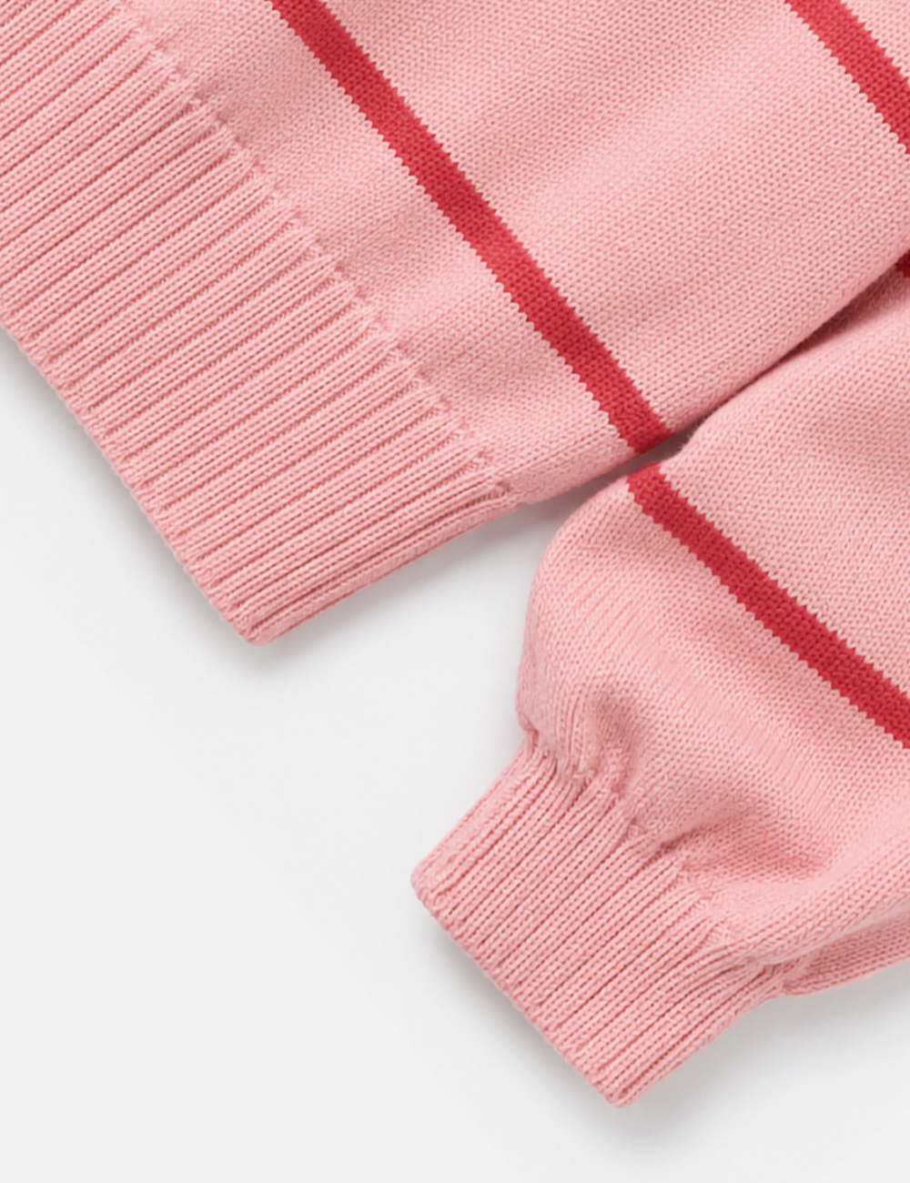 Ladies Horizontal Stripe Half Zip Collar Knit Sweater