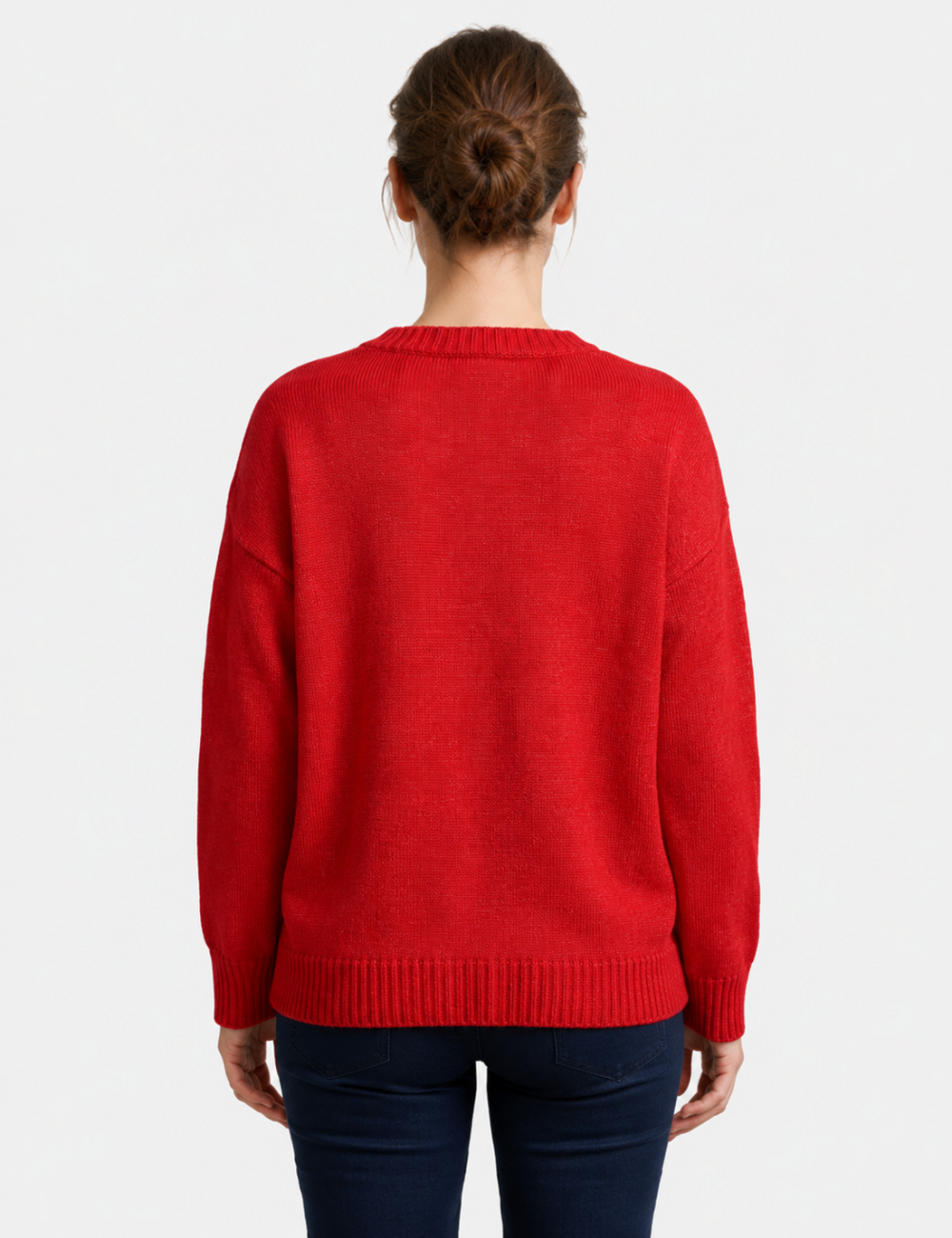 Ladies XOXO Letter Embroidery Crew Neck Knit Sweater