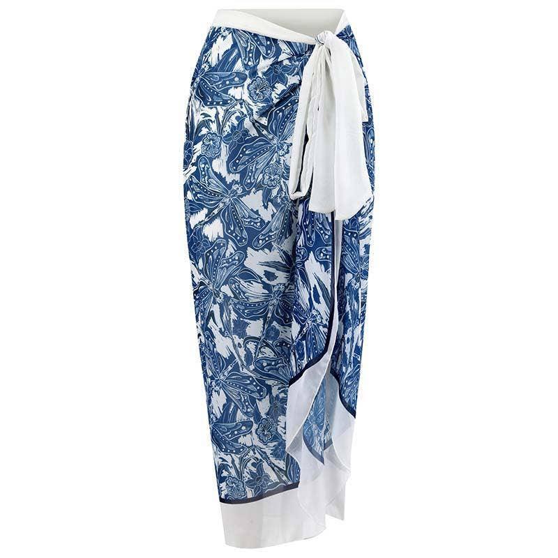 Ruffle Shoulder and Bottom 2PCS Bikini Set with Wrap