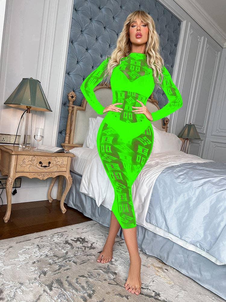 See Through Hollow Out Lingerie Dress Bodystocking W573