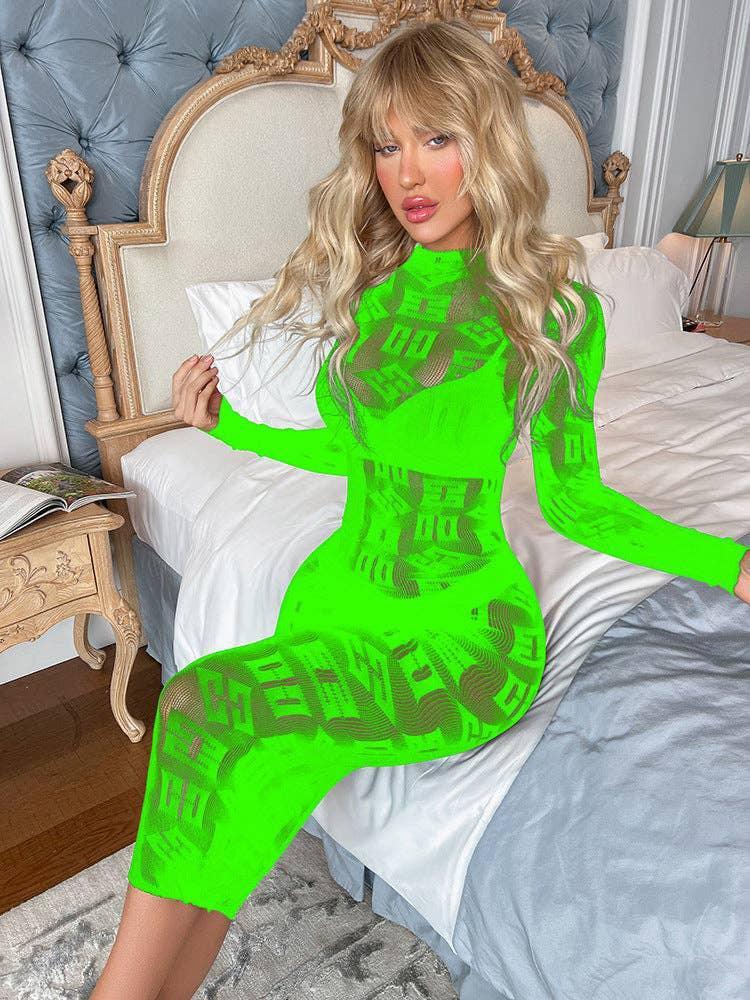 See Through Hollow Out Lingerie Dress Bodystocking W573