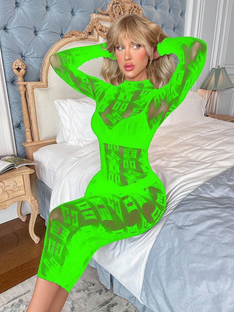 See Through Hollow Out Lingerie Dress Bodystocking W573