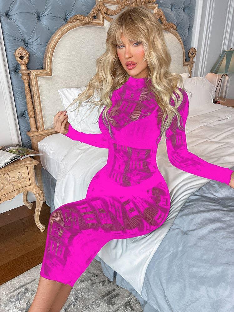 See Through Hollow Out Lingerie Dress Bodystocking W573